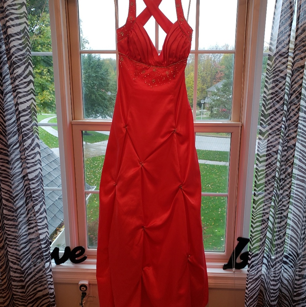 Formal coral dress, worn once!!!
